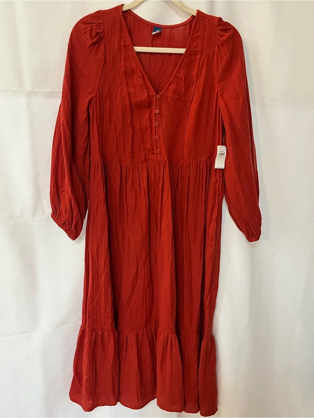 old navy red dress NWT Old Navy Waist-Defined Embroidered Mini Dress In Ginger Spice Sz XXL